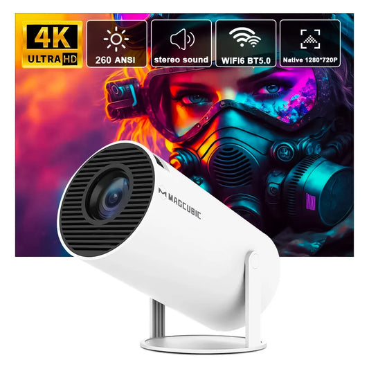 Immersive Entertainment: 4K Android 11 Projector HY300 with Dual Wifi6, 260ANSI Brightness, and BT5.0